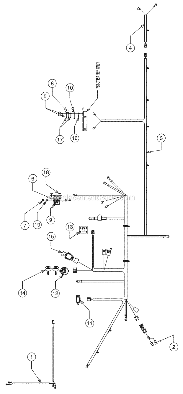 Electrical System Diagram and Parts List for 1517 13A-231G100 Cub Cadet Lawn Tractor